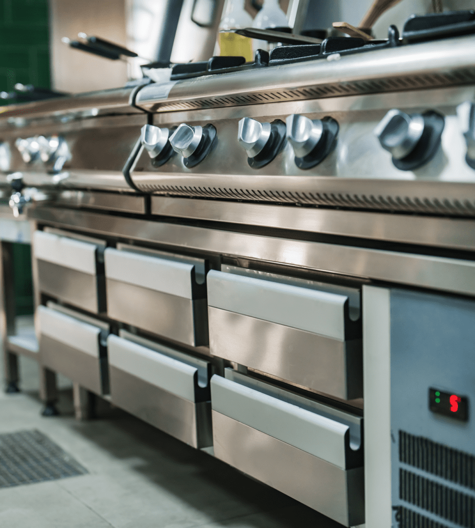 Professional kitchen appliances close-up