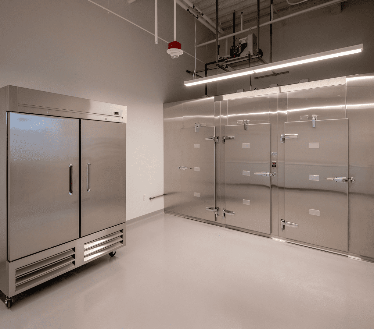 Modern kitchen with large refrigeration appliances